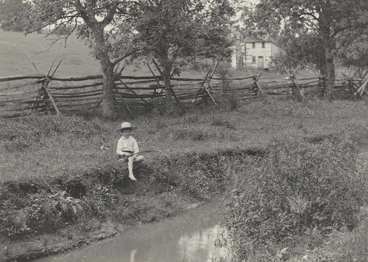 John Fishing on Bank of Stream by John G. Bullock, photograph, 1897