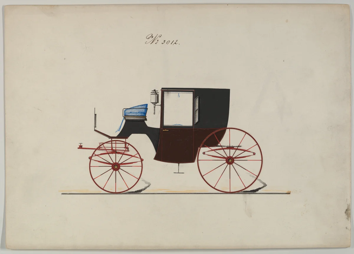 Brougham #3012 by Brewster & Co., drawing, 1874