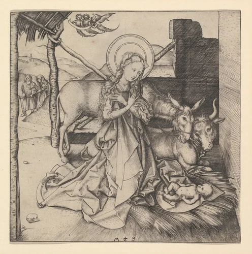 The Nativity by Martin Schongauer, print, 1465-1485