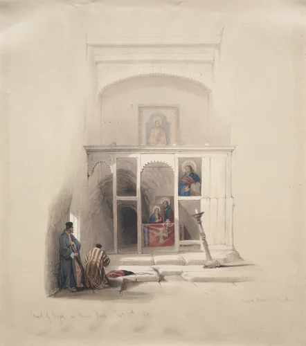 Chapel of Elijah on Mount Horeb by David Roberts, print, 1839