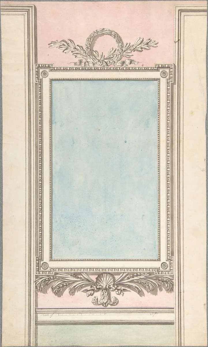 Design for a Mirror by John Yenn, drawing, 1770-1821