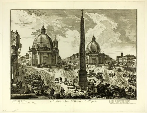 View of the Piazza del Popolo, from Views of Rome by Giovanni Battista Piranesi, print, 1750-1759