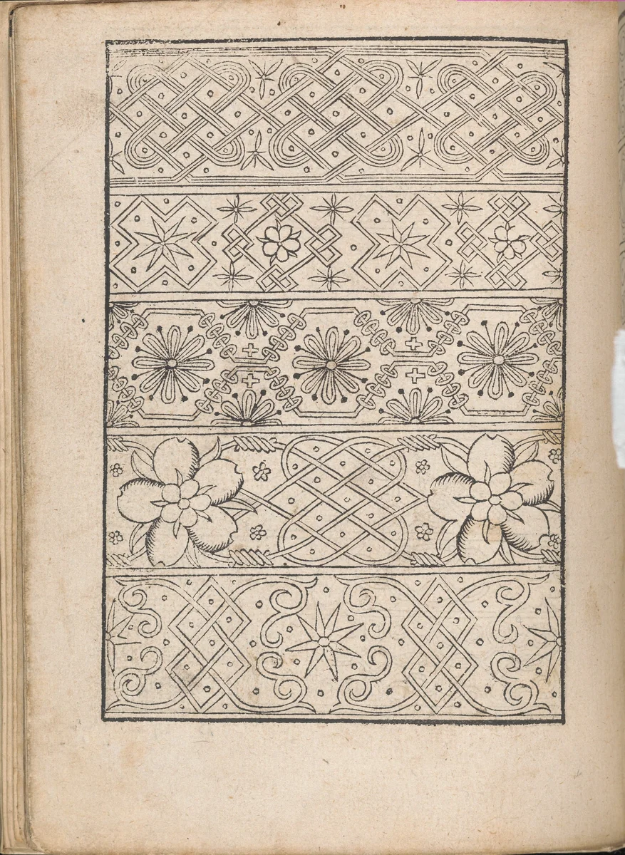 New Modelbüch allen Nägerin u. Sydenstickern (Page 7v) by Hans Hoffman, book, 1556