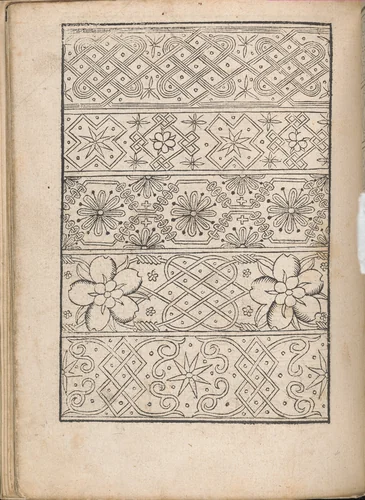 New Modelbüch allen Nägerin u. Sydenstickern (Page 7v) by Hans Hoffman, book, 1556