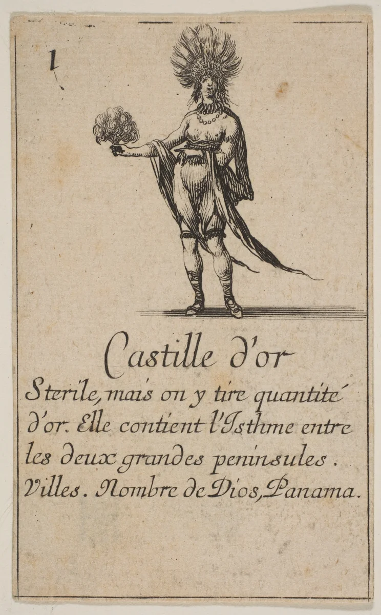 Gold Coast, from the playing cards "Jeu de la Géographie" by Stefano della Bella, print, 1644