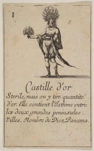 Gold Coast, from the playing cards "Jeu de la Géographie" by Stefano della Bella, print, 1644