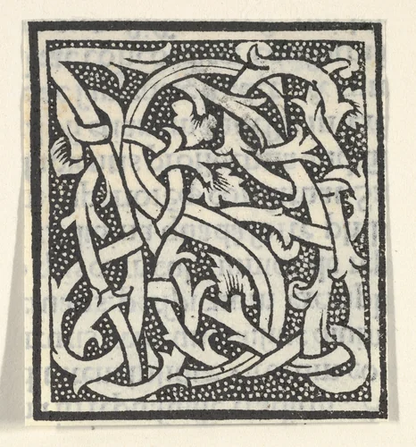 Initial letter S on patterned background by anonymous, print, 1520