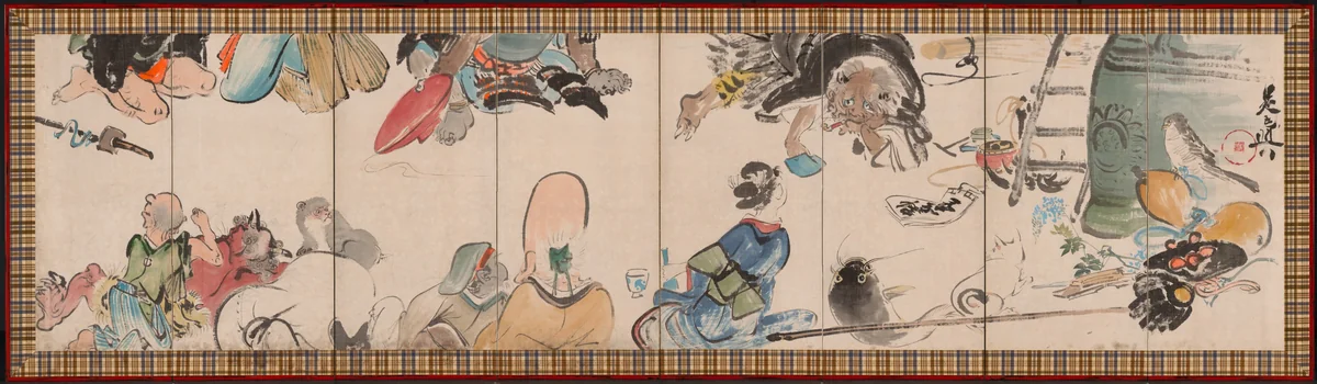 Gathering of Otsu-e Subjects by Shibata Zeshin (柴田是真), painting, 1850-1891