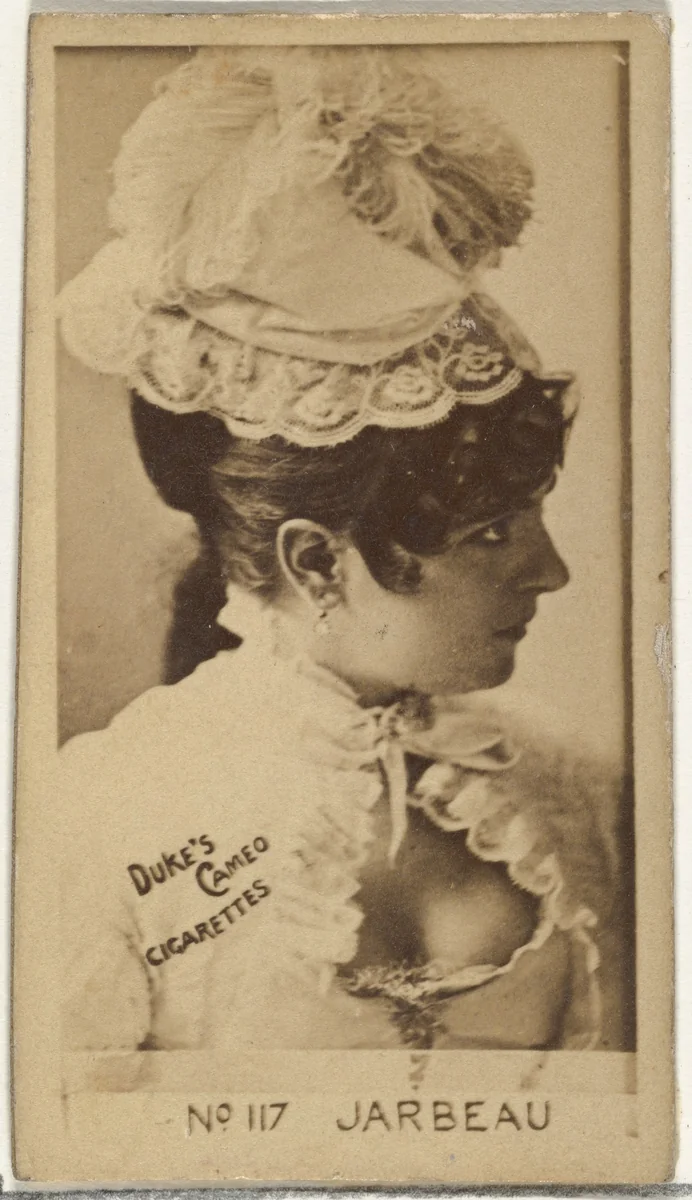 Card Number 117, Vernona Jarbeau, from the Actors and Actresses series (N145-4) issued by Duke Sons & Co. to promote Cameo Cigarettes by W. Duke, Sons & Co., photograph, 1880-1889