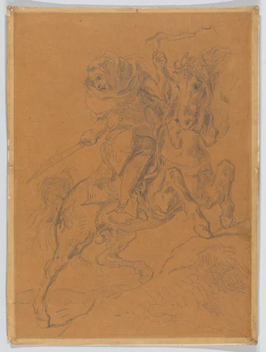 Arab Horseman by Eugène Delacroix, drawing, 1849
