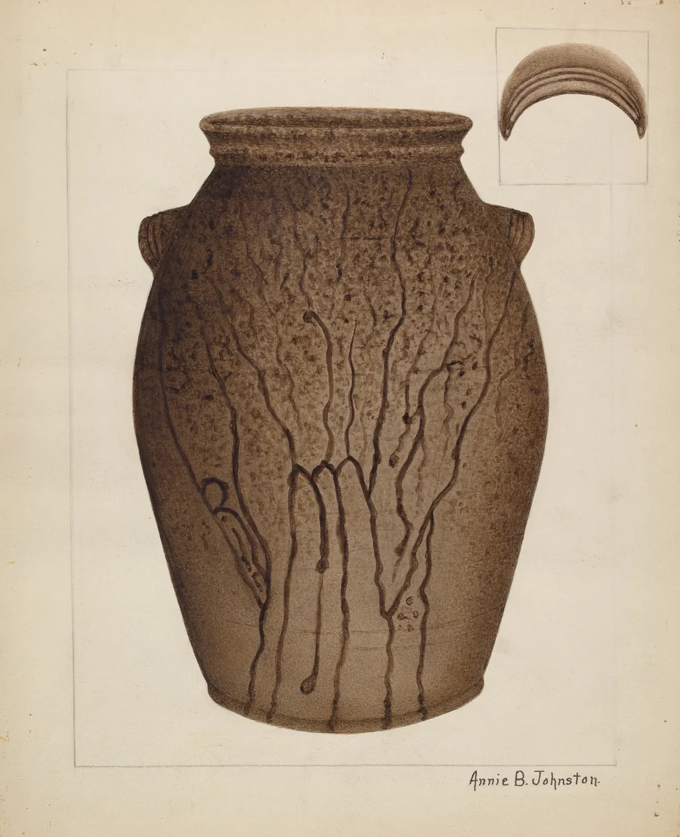 Stoneware Jar by Annie B. Johnston, index of american design, 1937