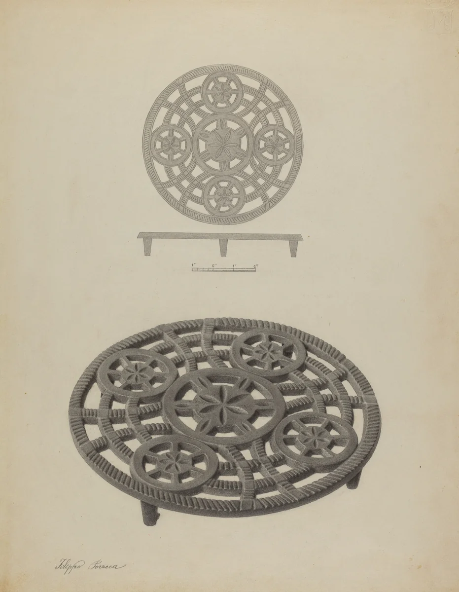 Pa. German Trivet by Filippo Porreca, index of american design, 1939