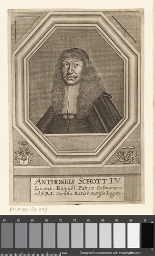Portret van Anton Schott by Matthias van Sommer, print, 1667