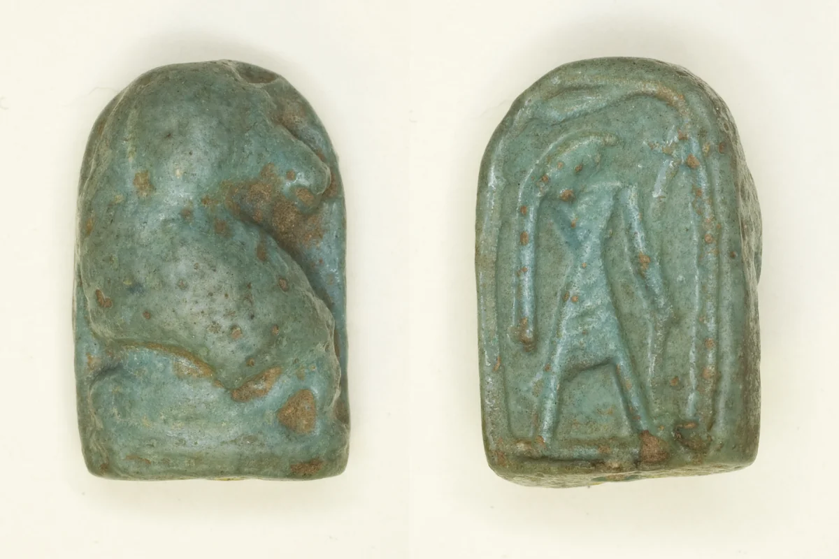 Scaraboid: Squatting Baboon by Egyptian, other, -1550--1069