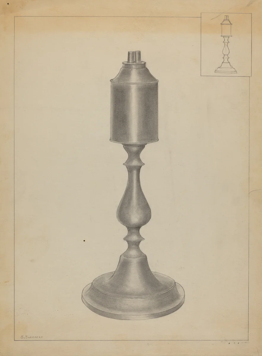 Lamp by Salvatore Borrazzo; Sara Garfinkel, index of american design, 1935-1942