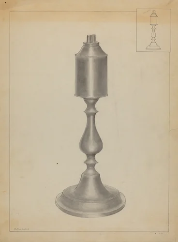 Lamp by Salvatore Borrazzo; Sara Garfinkel, index of american design, 1935-1942
