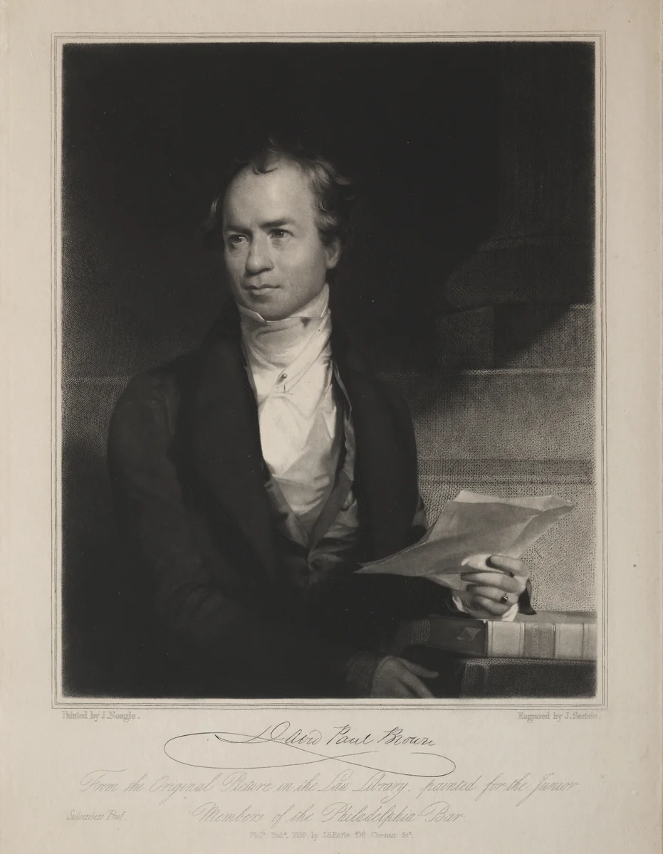 David Paul Brown by John Sartain, print, 1839