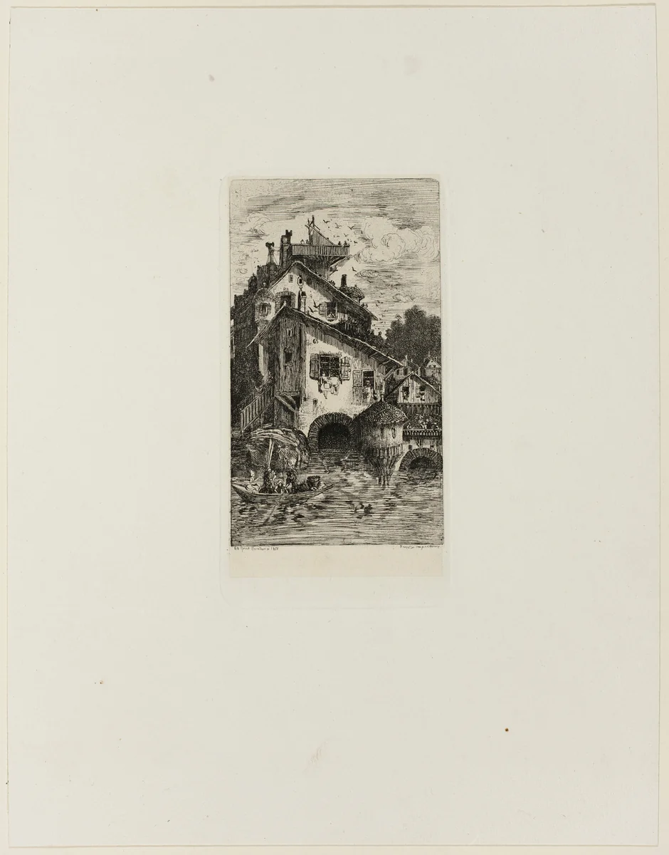 Watermill by Rodolphe Bresdin, print, 1866