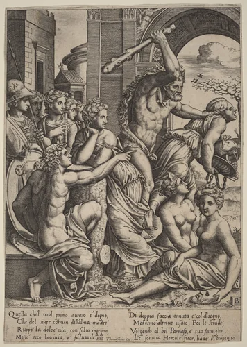 Envy Driven from the Temple of the Muses by Baldassare Peruzzi, print, 1452-1592