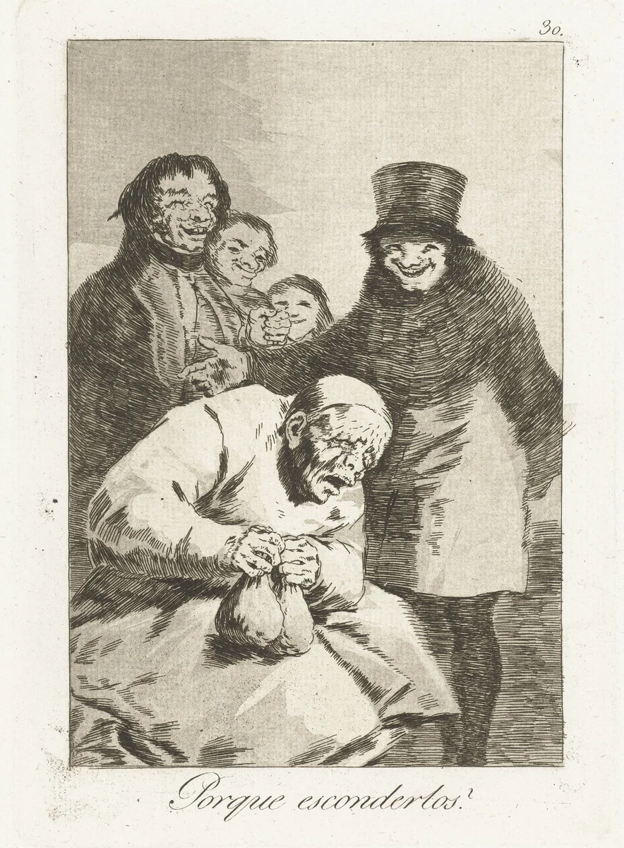 Waarom ze verstoppen? by Francisco de Goya, print, 1797-1799
