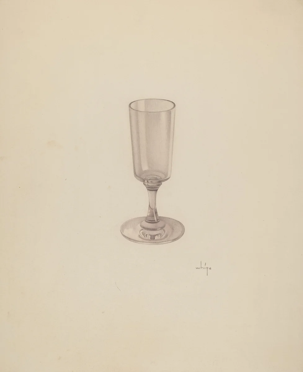 Wine Glass by Edward White, index of american design, 1939