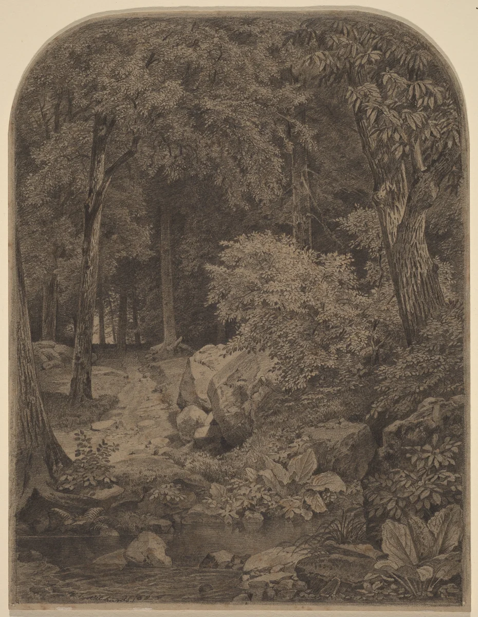 Landscape by William Trost Richards, drawing, 1862
