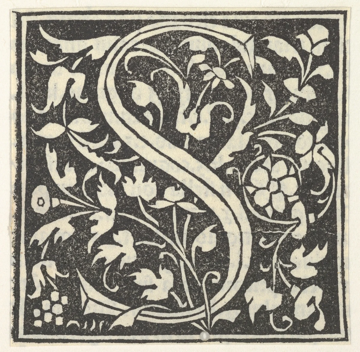 Initial letter S by anonymous, print, 1490-1499