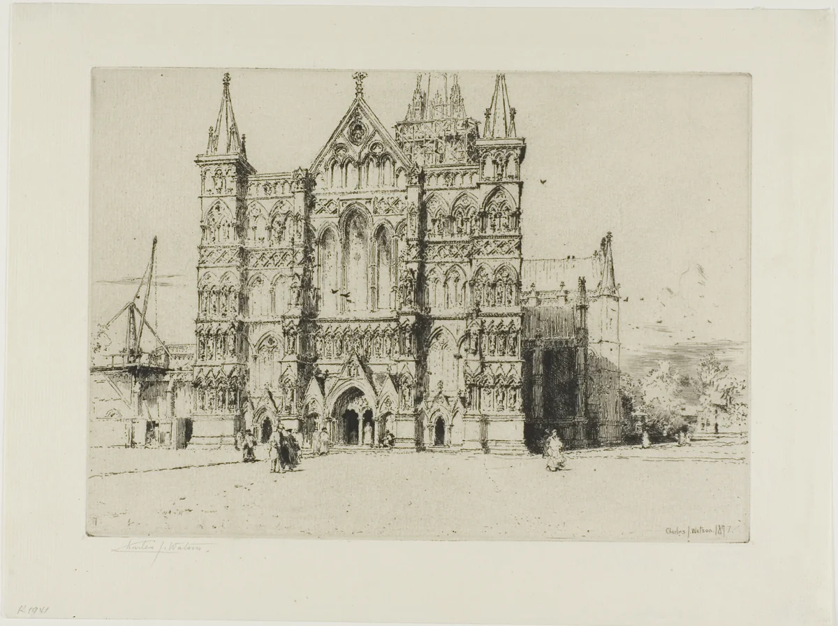 Salisbury Cathedral by Charles John Watson, print, 1897