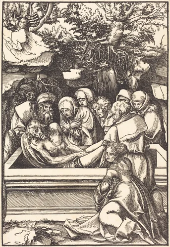 The Entombment by Lucas Cranach, print, 1509