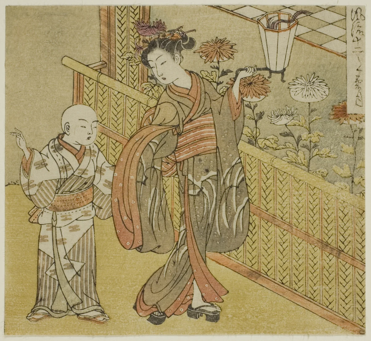 The Ninth Month (Kikuzuki), from the series "Fashionable Twelve Months (Furyu juni tsuki)" by Isoda Koryusai, print, 1765-1777