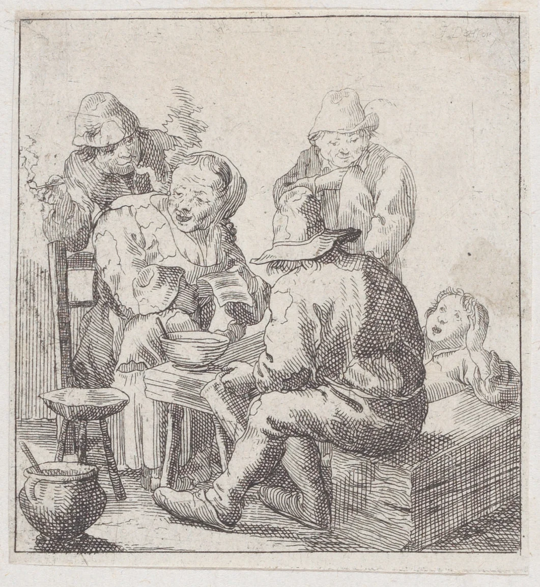Interrupted Song by Jacques Dassonville, print, 1635-1675