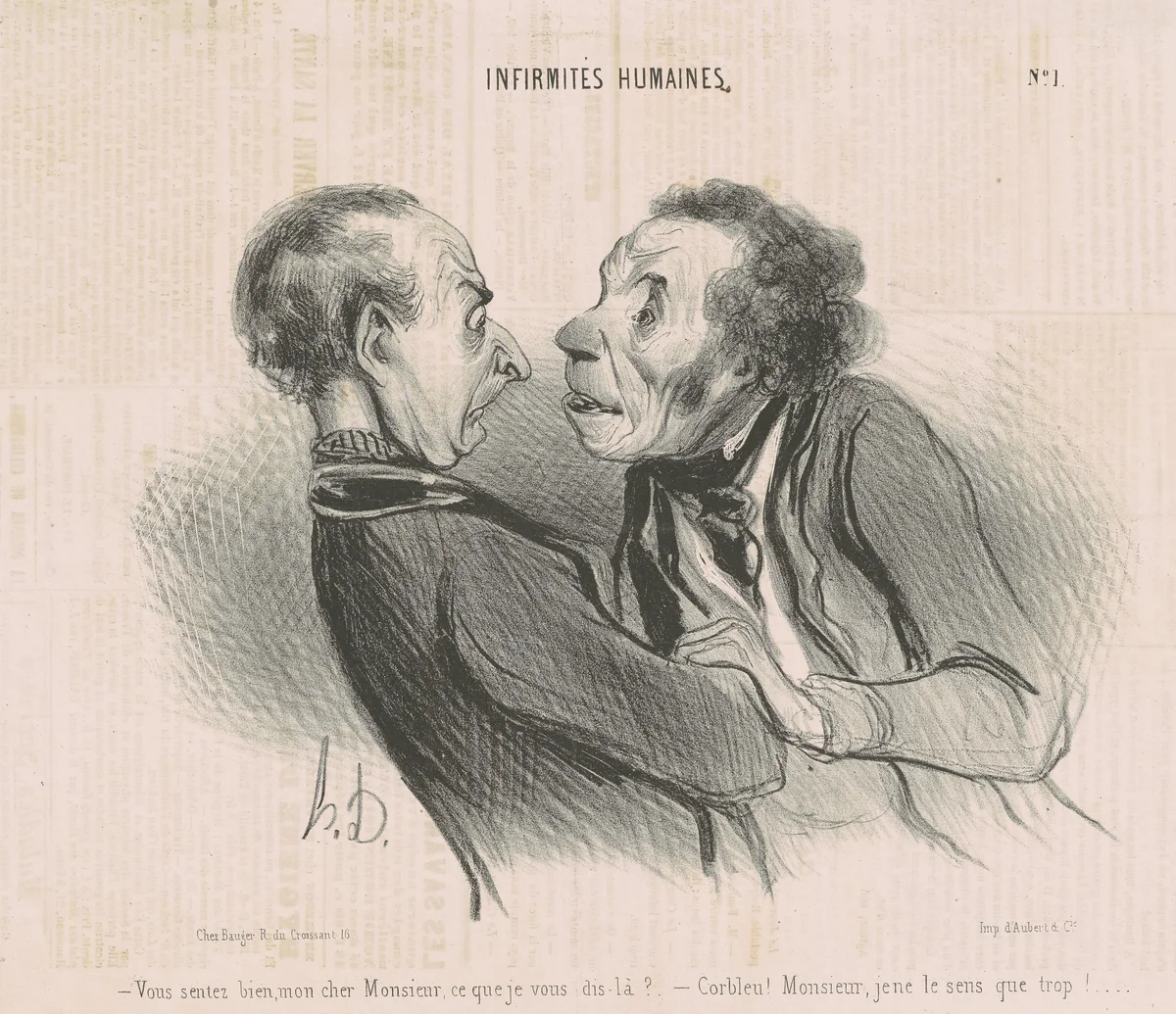Vous sentez bien, mon cher monsieur... by Honoré Daumier, print, 1840