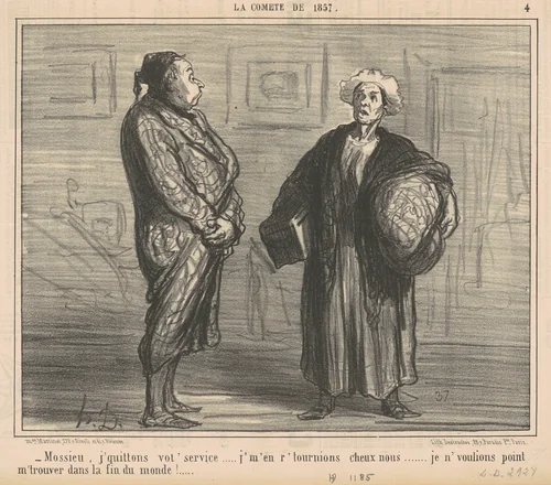Mossieu, j'quittons vot' service ... by Honoré Daumier, print, 1857