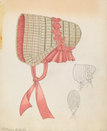 Child's Bonnet by Catherine Fowler, index of american design, 1937