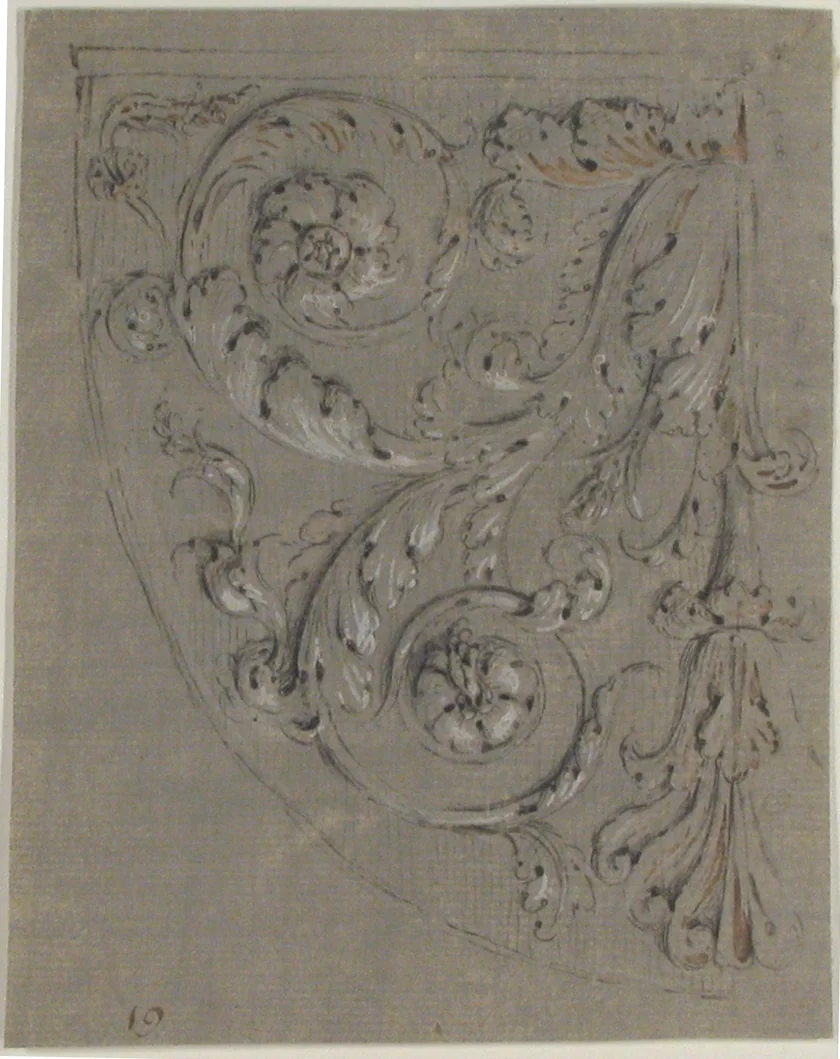 Design for Sculpted Ornament by anonymous, drawing, 1820-1855