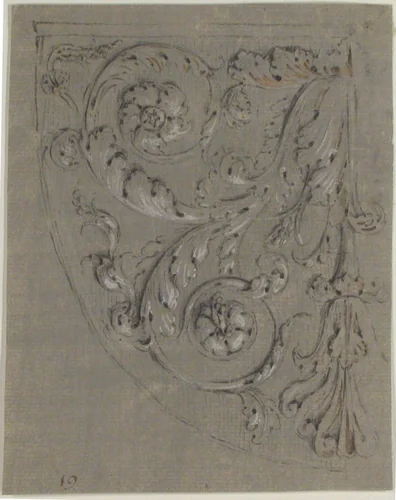Design for Sculpted Ornament by anonymous, drawing, 1820-1855