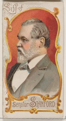Life of Senator Leland Stanford, from the Histories of Poor Boys and Famous People series of booklets (N79) for Duke brand cigarettes by W. Duke, Sons & Co., print, 1888