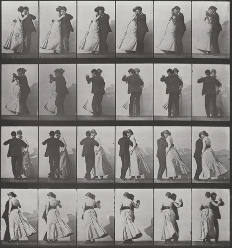Plate Number 197. Man and woman dancing a waltz by Eadweard Muybridge, photograph, 1887