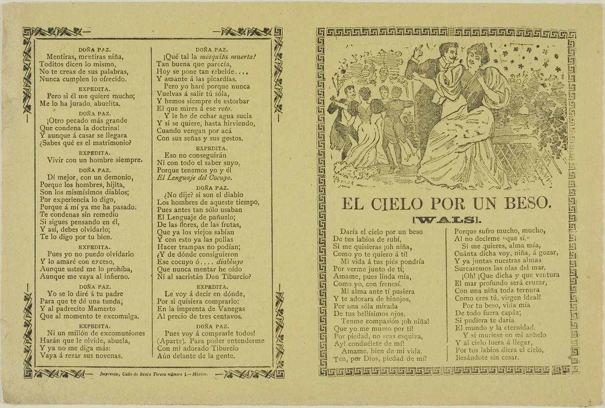 The Sky for a Kiss by José Guadalupe Posada, print, 1871-1913