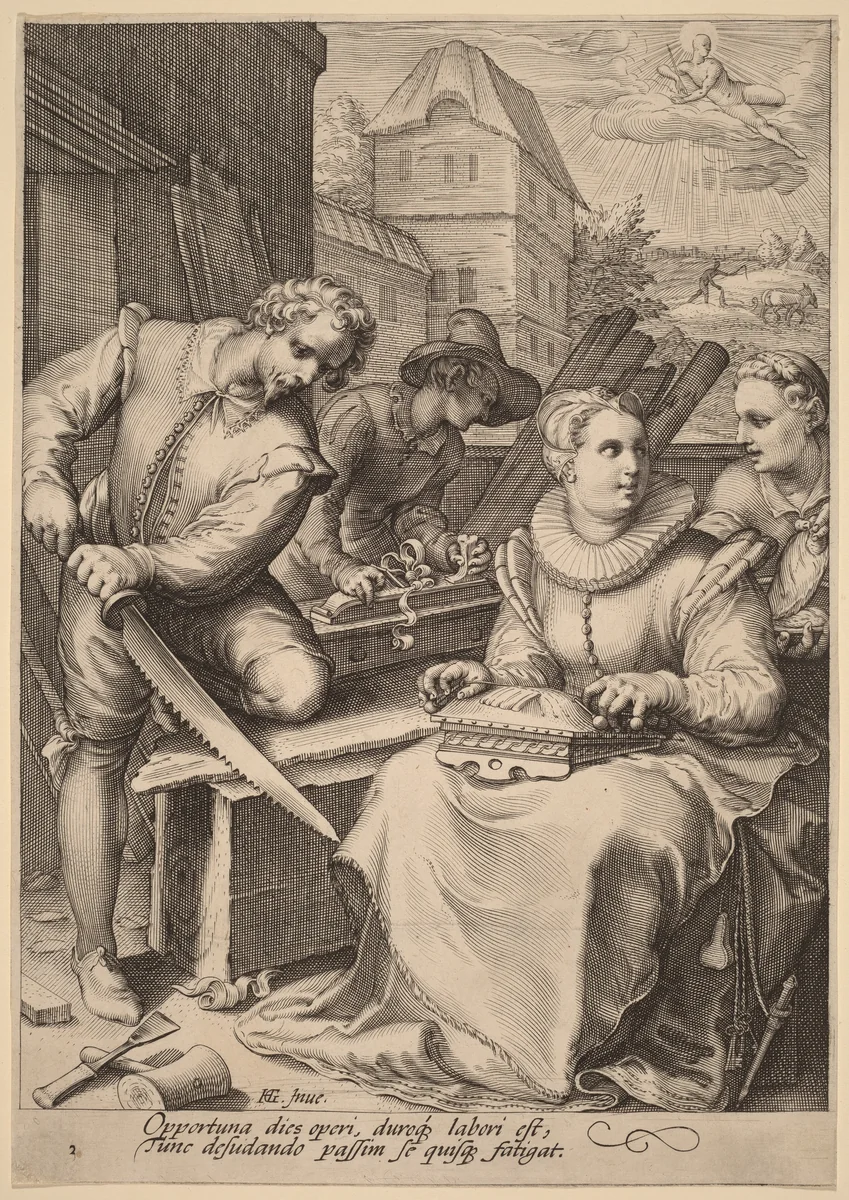 Midday by Jan Pietersz Saenredam; Hendrick Goltzius, print, 1590-1600
