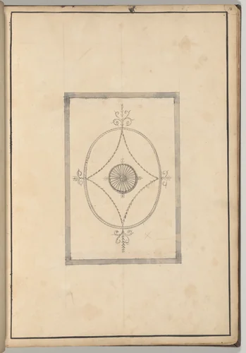 Design for the Ceiling of a Bedchamber at Curraghmore, County Waterford, Ireland by James Wyatt, drawing, 1781-1792