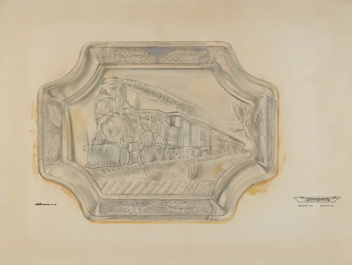 Railroad Platter by Ralph Atkinson, index of american design, 1939