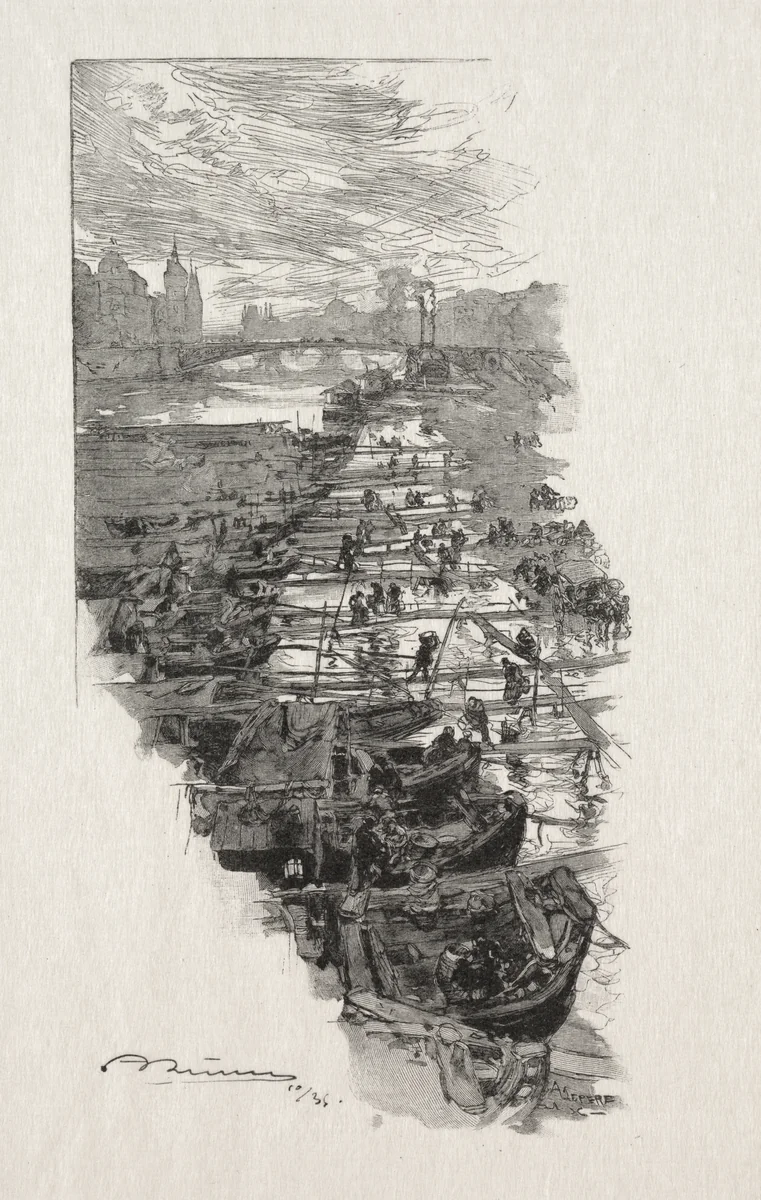 Le Marché aux Pommes by Auguste Louis Lepère, print, 1890