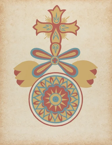 Santa Barbara Mission Doorway Design from the portfolio "Decorative Art of Spanish California" by American 20th Century, index of american design, 1935-1942