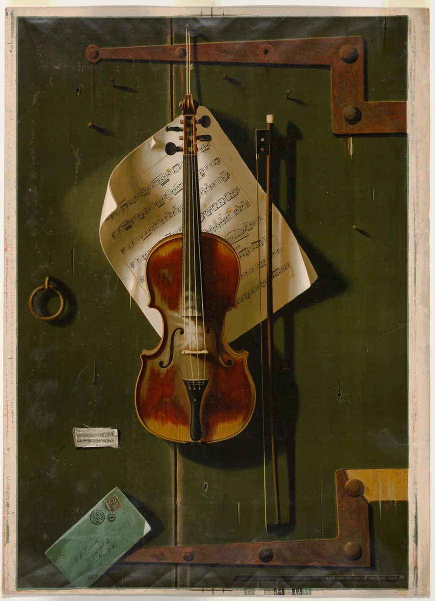 The Old Violin by William M. Harnett, print, 1887