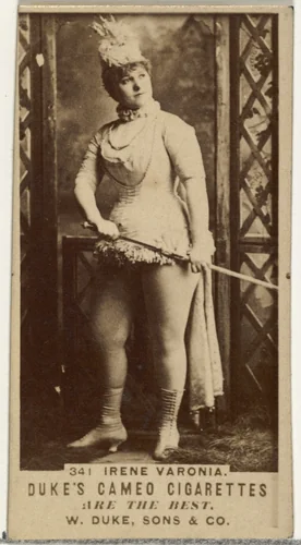 Card Number 341, Irene Varonia, from the Actors and Actresses series (N145-5) issued by Duke Sons & Co. to promote Cameo Cigarettes by W. Duke, Sons & Co., photograph, 1880-1889