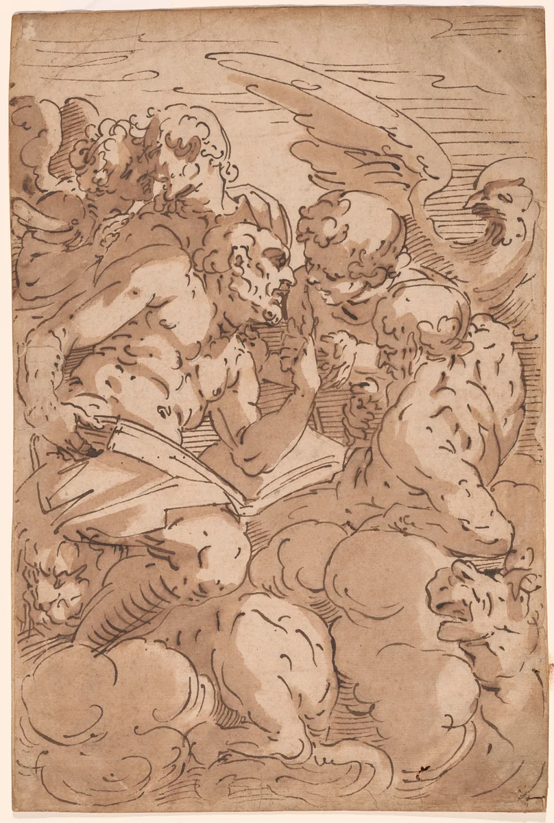 The Four Evangelists by Luca Cambiaso, drawing, 1560-1569