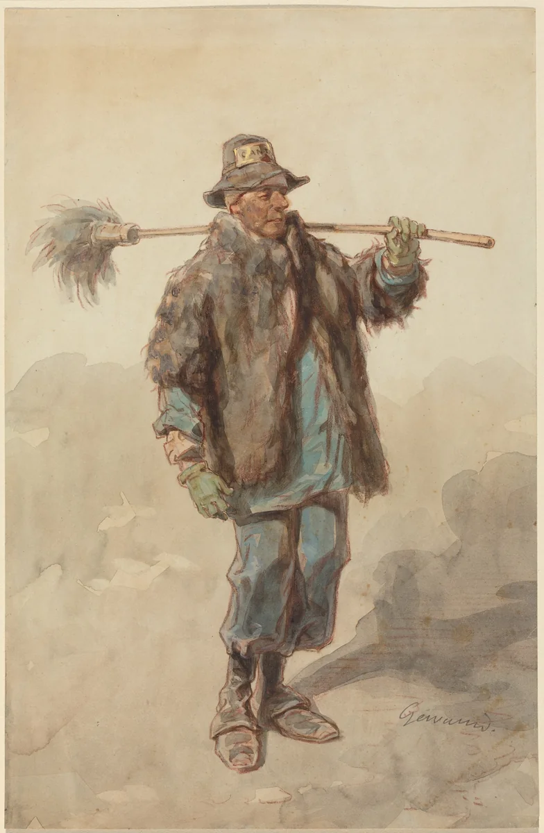 The Street Sweeper (Le Cantonnier) by Paul Gavarni, drawing, 1848-1852