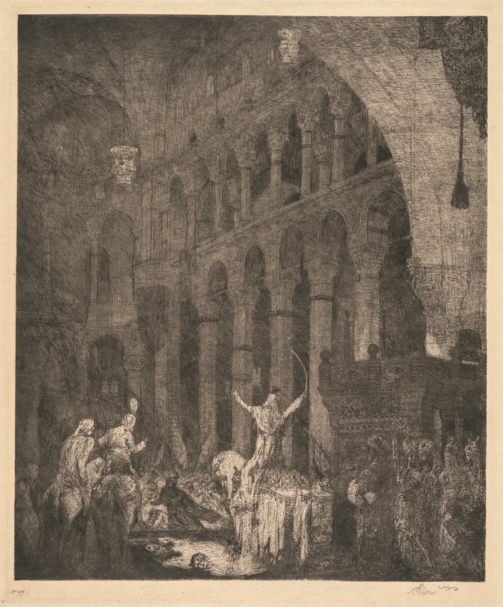 Mohammed II in the Aye Sophia by Marius Bauer, print
