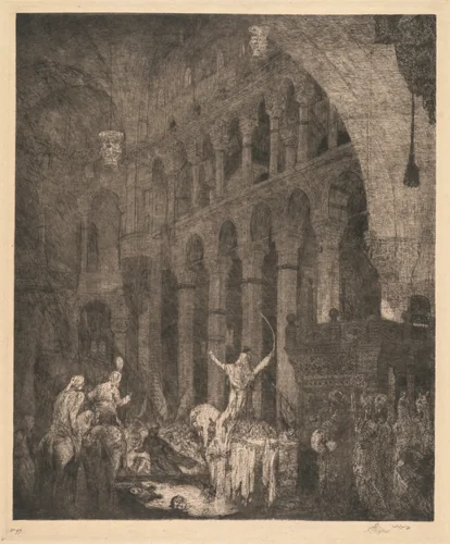Mohammed II in the Aye Sophia by Marius Bauer, print